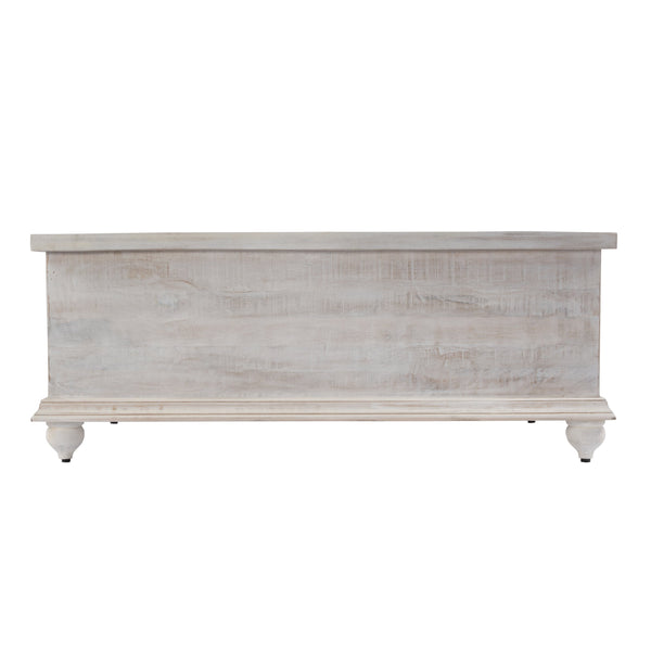 Butler Specialty Chipping Rustic 6 Drawer Solid Wood Trunk Coffee Table With Distressed Finish For Stylish Storage White Mango,Iron 5862329-butler