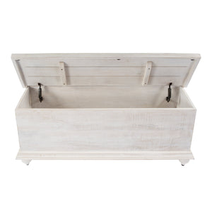 Butler Specialty Chipping Rustic 6 Drawer Solid Wood Trunk Coffee Table With Distressed Finish For Stylish Storage White Mango,Iron 5862329-butler