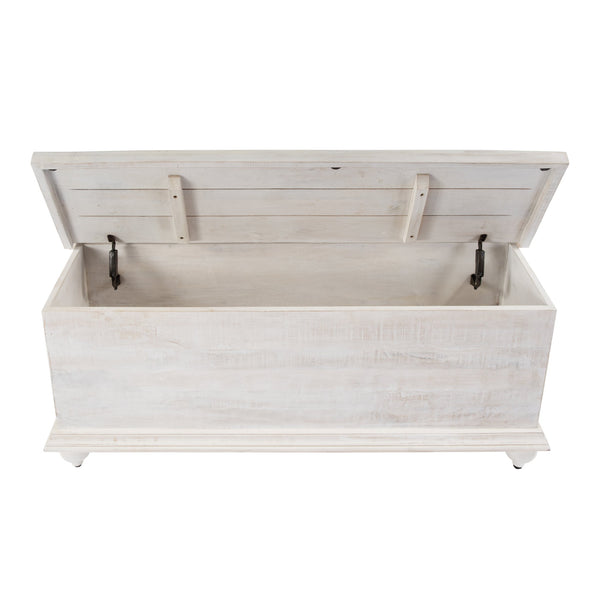 Butler Specialty Chipping Rustic 6 Drawer Solid Wood Trunk Coffee Table With Distressed Finish For Stylish Storage White Mango,Iron 5862329-butler