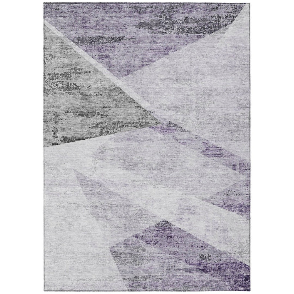 HomeRoots 9' Abstract Washable Area Rug in Purple, Gray, and Charcoal – Durable for Indoor & Outdoor Use 9' X 12' 586232