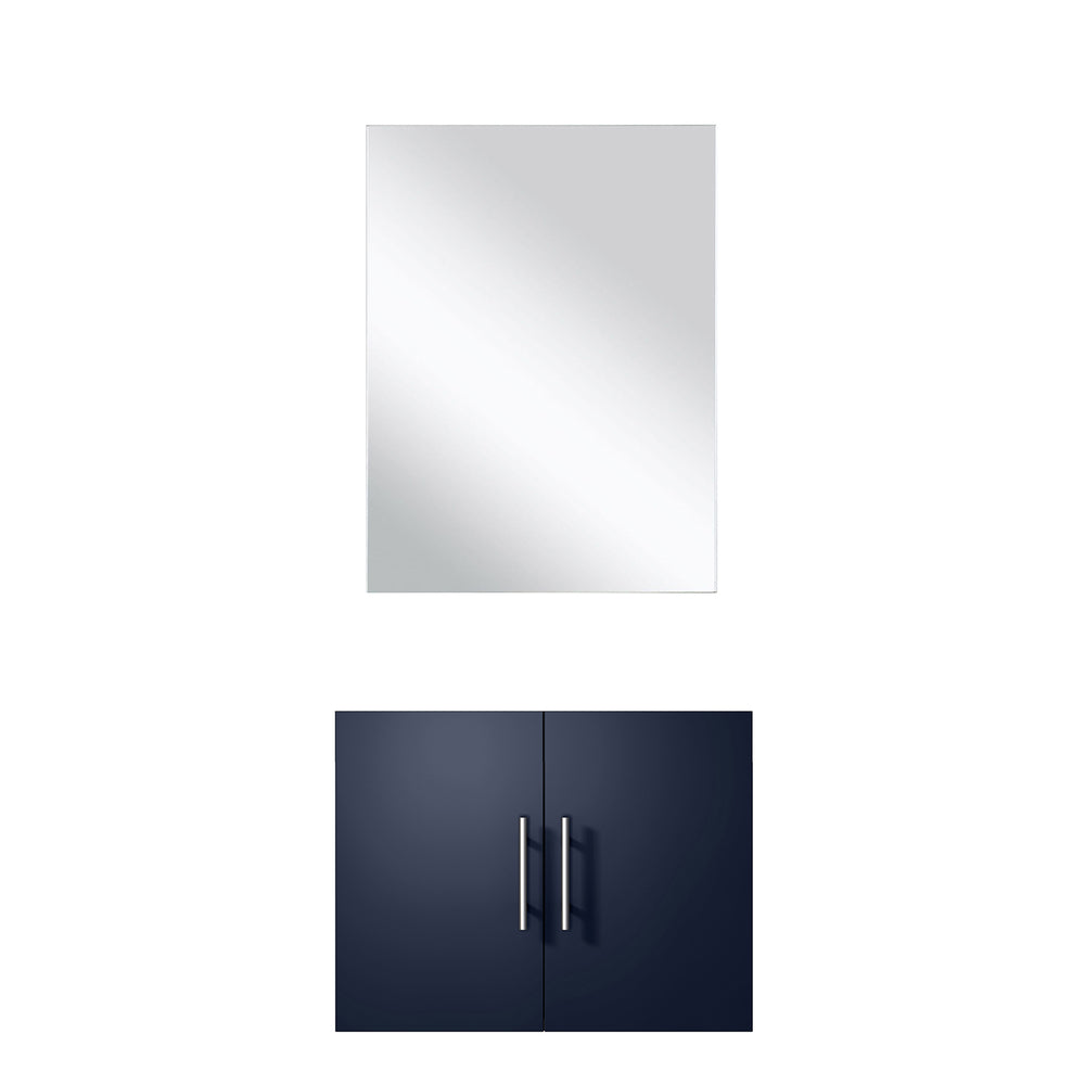 English Elm Navy Blue Single Bath Vanity Set With Mirror - Compact, Stylish, Durable, Perfect For Small Spaces! B2731S00531