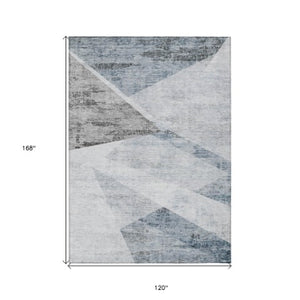 Homeroots 3' Abstract Washable Area Rug In Artichoke Green And Ivory - Perfect For Indoor And Outdoor Spaces 10' X 14' Polyester 586239