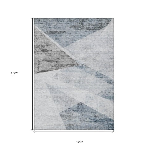 Homeroots 3' Abstract Washable Area Rug In Artichoke Green And Ivory - Perfect For Indoor And Outdoor Spaces 10' X 14' Polyester 586239