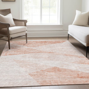 Homeroots 3' Abstract Washable Area Rug In Artichoke Green And Ivory - Perfect For Indoor And Outdoor Spaces 3' X 5' Polyester 586240