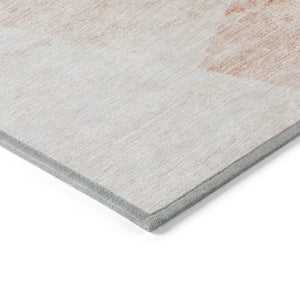 Homeroots 3' Abstract Washable Area Rug In Artichoke Green And Ivory - Perfect For Indoor And Outdoor Spaces 5' X 8' Polyester 586241