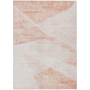 HomeRoots 5' Stylish Abstract Salmon Peach and Ivory Rug - Durable, Washable, Perfect for Indoor and Outdoor Spaces 8' X 10' 586243