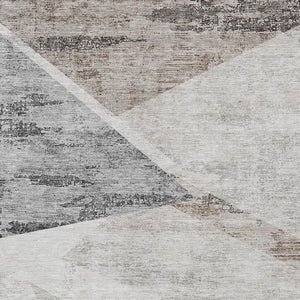 Homeroots 3' Abstract Washable Area Rug In Artichoke Green And Ivory - Perfect For Indoor And Outdoor Spaces 10' X 14' Polyester 586251