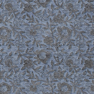 Homeroots 3' Elegant Blue Gray Charcoal Floral Washable Area Rug For Indoor Or Outdoor Spaces, Durable Design 10' X 14' Polyester 586257