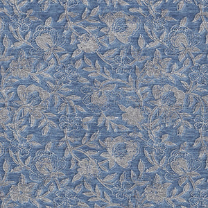 Homeroots 3' Elegant Blue Gray Charcoal Floral Washable Area Rug For Indoor Or Outdoor Spaces, Durable Design 3' X 5' Polyester 586258