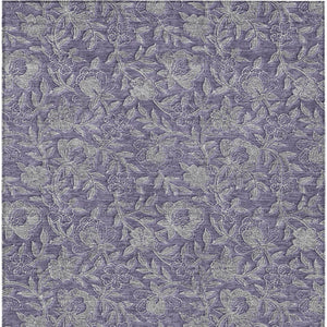 Homeroots 3' Elegant Blue Gray Charcoal Floral Washable Area Rug For Indoor Or Outdoor Spaces, Durable Design 3' X 5' Polyester 586264