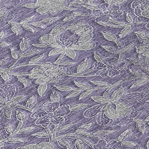 Homeroots 3' Elegant Blue Gray Charcoal Floral Washable Area Rug For Indoor Or Outdoor Spaces, Durable Design 8' Round Polyester 586266