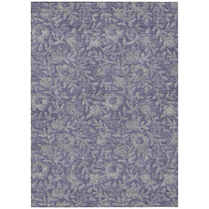 HomeRoots 9' Elegant Eggplant Purple & Gray Floral Area Rug - Washable, Durable for Indoor & Outdoor Use 9' X 12' 586268