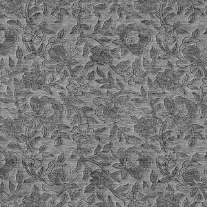 Homeroots 3' Elegant Blue Gray Charcoal Floral Washable Area Rug For Indoor Or Outdoor Spaces, Durable Design 10' X 14' Polyester 586275