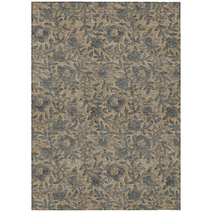 HomeRoots 5' Floral Washable Area Rug in Khaki Beige and Gray – Durable, Stylish, Perfect for Indoor & Outdoor Spaces 5' X 8' 586277