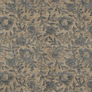 Homeroots 3' Elegant Blue Gray Charcoal Floral Washable Area Rug For Indoor Or Outdoor Spaces, Durable Design 8' X 10' Polyester 586279