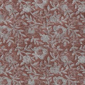 Homeroots 3' Elegant Blue Gray Charcoal Floral Washable Area Rug For Indoor Or Outdoor Spaces, Durable Design 3' X 5' Polyester 586288