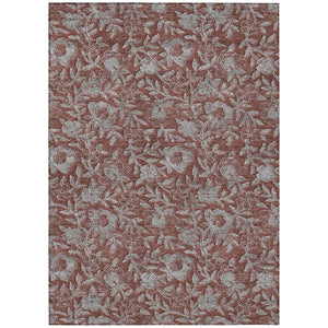 HomeRoots 9' Vibrant Floral Washable Area Rug in Orange, Gray & Silver - Perfect for Indoor & Outdoor Spaces 9' X 12' 586292