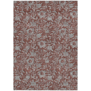 Homeroots 3' Elegant Blue Gray Charcoal Floral Washable Area Rug For Indoor Or Outdoor Spaces, Durable Design 10' X 14' Polyester 586293