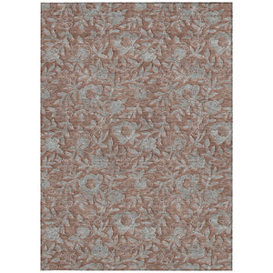 Homeroots 3' Elegant Blue Gray Charcoal Floral Washable Area Rug For Indoor Or Outdoor Spaces, Durable Design 3' X 5' Polyester 586294