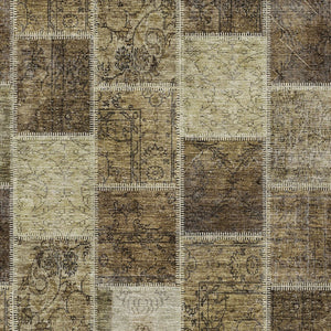 Homeroots 3' Brown Beige And Taupe Patchwork Washable Area Rug - Perfect For Indoor And Outdoor Spaces! 8' X 10' Polyester 586309