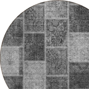 Homeroots 3' Brown Beige And Taupe Patchwork Washable Area Rug - Perfect For Indoor And Outdoor Spaces! 8' Round Polyester 586314