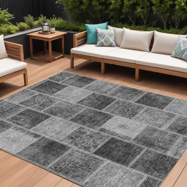 Homeroots 3' Brown Beige And Taupe Patchwork Washable Area Rug - Perfect For Indoor And Outdoor Spaces! 10' X 14' Polyester 586317