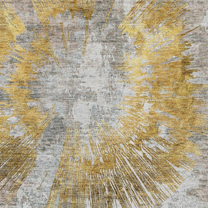 Homeroots 3' Artichoke Green Gray Charcoal Abstract Washable Area Rug For Indoor Outdoor Spaces, Durable Comfort 3' X 5' Polyester 586348