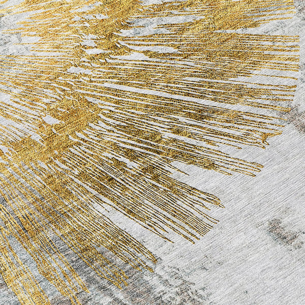 Homeroots 3' Artichoke Green Gray Charcoal Abstract Washable Area Rug For Indoor Outdoor Spaces, Durable Comfort 3' X 5' Polyester 586348