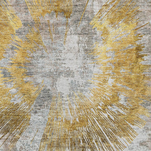 Homeroots 3' Artichoke Green Gray Charcoal Abstract Washable Area Rug For Indoor Outdoor Spaces, Durable Comfort 5' X 8' Polyester 586349