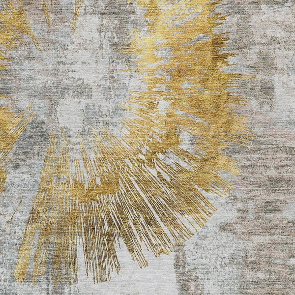 Homeroots 3' Artichoke Green Gray Charcoal Abstract Washable Area Rug For Indoor Outdoor Spaces, Durable Comfort 8' X 10' Polyester 586351