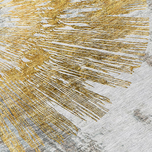 Homeroots 3' Artichoke Green Gray Charcoal Abstract Washable Area Rug For Indoor Outdoor Spaces, Durable Comfort 9' X 12' Polyester 586352