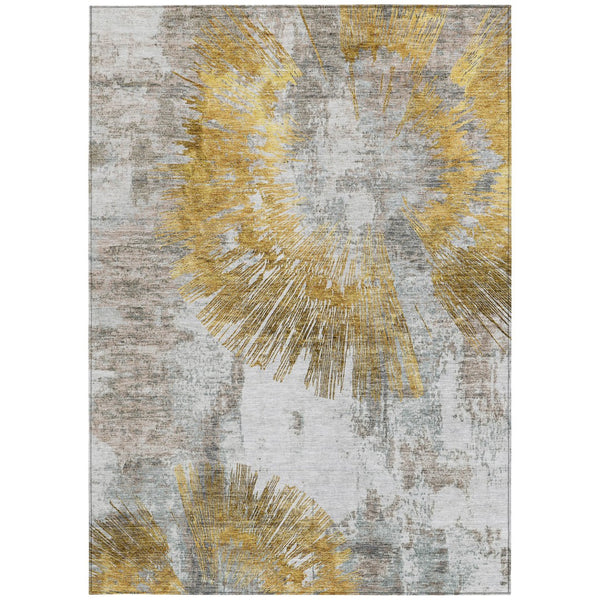 Homeroots 3' Artichoke Green Gray Charcoal Abstract Washable Area Rug For Indoor Outdoor Spaces, Durable Comfort 10' X 14' Polyester 586353