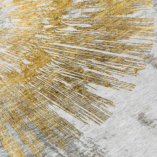 Homeroots 3' Artichoke Green Gray Charcoal Abstract Washable Area Rug For Indoor Outdoor Spaces, Durable Comfort 10' X 14' Polyester 586353