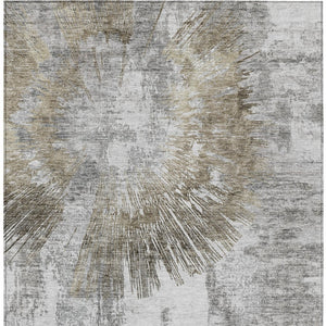 Homeroots 3' Artichoke Green Gray Charcoal Abstract Washable Area Rug For Indoor Outdoor Spaces, Durable Comfort 10' X 14' Polyester 586371