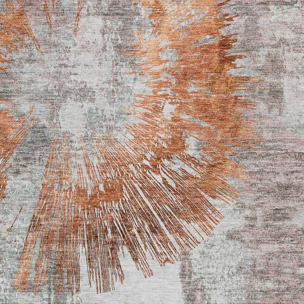 Homeroots 3' Artichoke Green Gray Charcoal Abstract Washable Area Rug For Indoor Outdoor Spaces, Durable Comfort 3' X 5' Polyester 586372