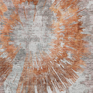 Homeroots 3' Artichoke Green Gray Charcoal Abstract Washable Area Rug For Indoor Outdoor Spaces, Durable Comfort 5' X 8' Polyester 586373