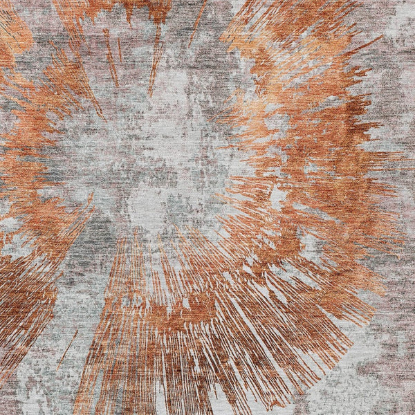 Homeroots 3' Artichoke Green Gray Charcoal Abstract Washable Area Rug For Indoor Outdoor Spaces, Durable Comfort 5' X 8' Polyester 586373