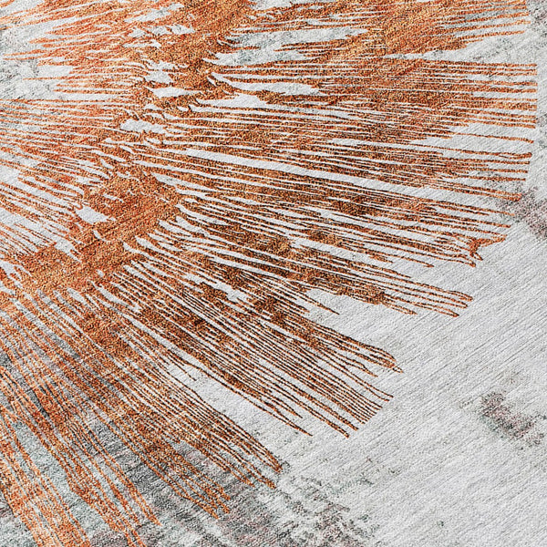 Homeroots 3' Artichoke Green Gray Charcoal Abstract Washable Area Rug For Indoor Outdoor Spaces, Durable Comfort 8' X 10' Polyester 586375