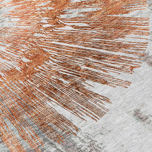 Homeroots 3' Artichoke Green Gray Charcoal Abstract Washable Area Rug For Indoor Outdoor Spaces, Durable Comfort 10' X 14' Polyester 586377