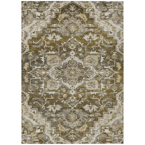 HomeRoots 9' Elegant Oriental Washable Area Rug in Brown, Beige, and Taupe for Indoor or Outdoor Use 9' X 12' 586382