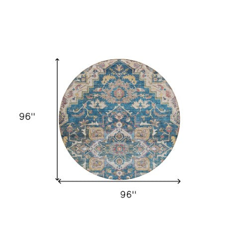 Homeroots 3' Durable Brown Beige Taupe Oriental Washable Area Rug For Indoor And Outdoor Spaces, 36" X 60" 8' Round Polyester 586386