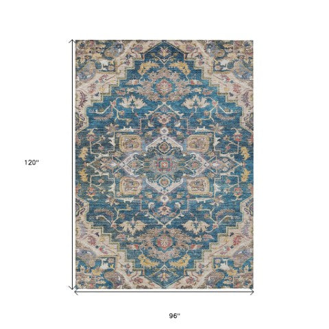 Homeroots 3' Durable Brown Beige Taupe Oriental Washable Area Rug For Indoor And Outdoor Spaces, 36" X 60" 8' X 10' Polyester 586387