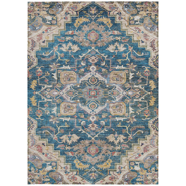 Homeroots 3' Durable Brown Beige Taupe Oriental Washable Area Rug For Indoor And Outdoor Spaces, 36" X 60" 9' X 12' Polyester 586388