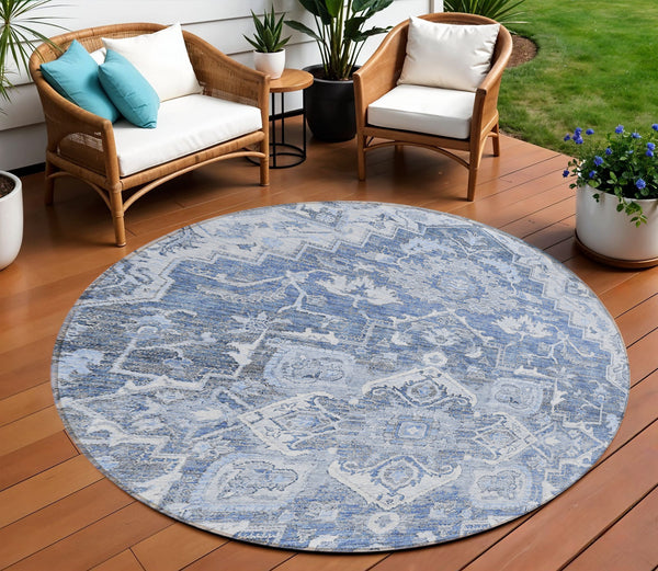 Homeroots 3' Durable Brown Beige Taupe Oriental Washable Area Rug For Indoor And Outdoor Spaces, 36" X 60" 8' Round Polyester 586392