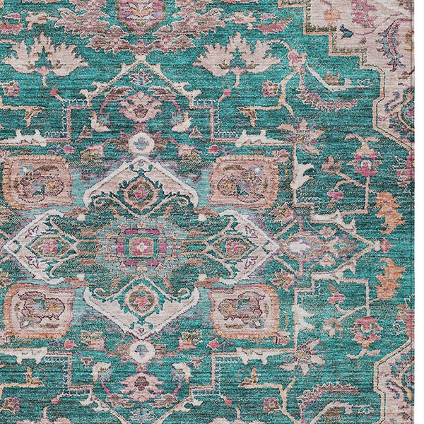 Homeroots 3' Durable Brown Beige Taupe Oriental Washable Area Rug For Indoor And Outdoor Spaces, 36" X 60" 5' X 8' Polyester 586397