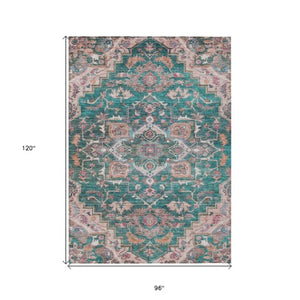 Homeroots 3' Durable Brown Beige Taupe Oriental Washable Area Rug For Indoor And Outdoor Spaces, 36" X 60" 8' X 10' Polyester 586399