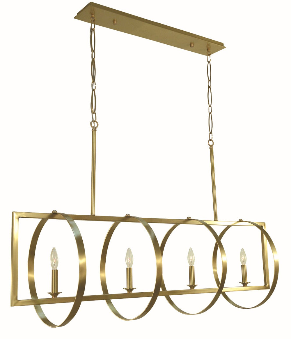 Framburg 4-light Floating Circle Brushed Brass Olivia Island Chandelier - Handcrafted Elegance For Your Home Brushed Brass Metal 5864 Br