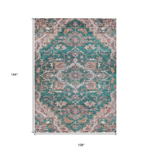 Homeroots 3' Durable Brown Beige Taupe Oriental Washable Area Rug For Indoor And Outdoor Spaces, 36" X 60" 9' X 12' Polyester 586400