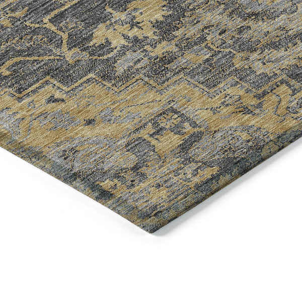 Homeroots 3' Durable Brown Beige Taupe Oriental Washable Area Rug For Indoor And Outdoor Spaces, 36" X 60" 3' X 5' Polyester 586402