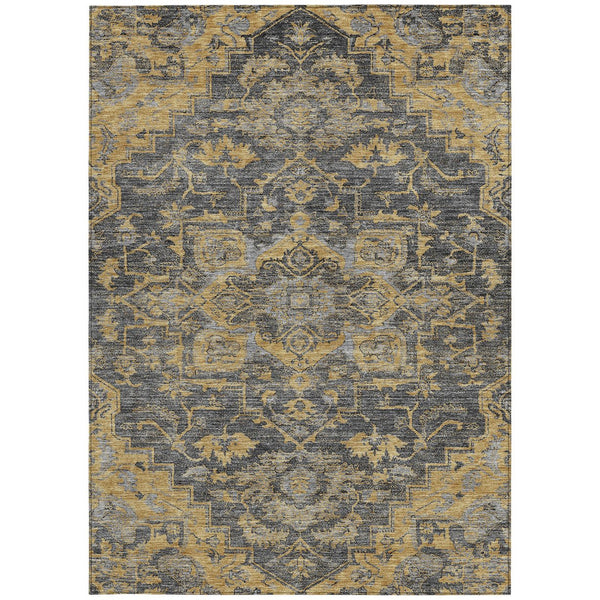 Homeroots 3' Durable Brown Beige Taupe Oriental Washable Area Rug For Indoor And Outdoor Spaces, 36" X 60" 3' X 5' Polyester 586402